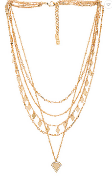 LUV AJ Moonstone Multi Charm Necklace