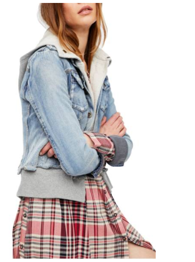 Free People Double Weave Denim Jacket