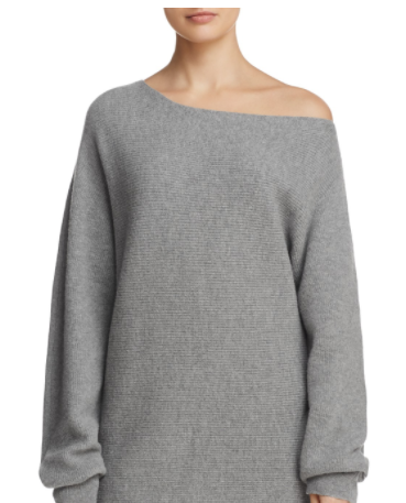 Theory Merino Wool Off-The-Shoulder Oversized Sweater