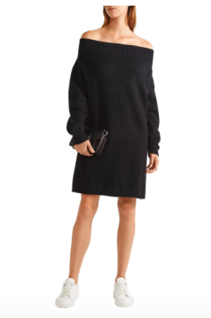 Opening Ceremony Off-The-Shoulder Wool-Blend Sweater Dress