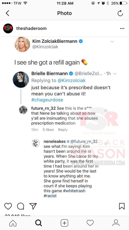 Kim Zolciak Biermann Shades Nene Leaks