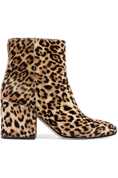 Sam Edelman Taye Leopard-Print Calf Hair Ankle Booties